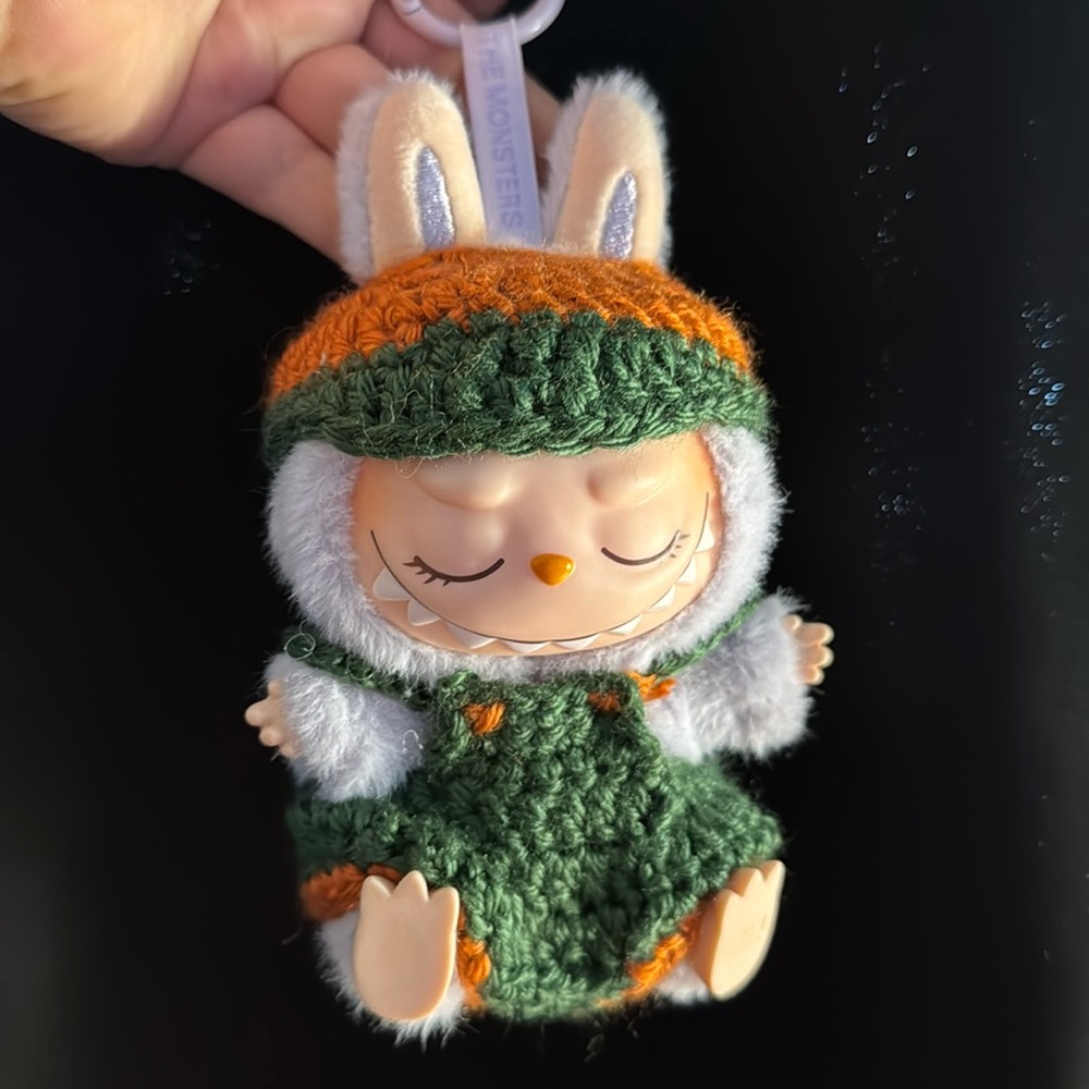 Adorable Crocheted Handmade Hat and Outfit for Labubu Doll. LABUBU NOT INCLUDED.